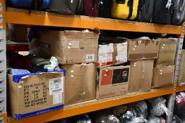 Nine boxes of pre-owned clothing and related items.