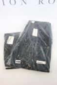 Two pairs of as new Wood Wood Stefan Classic trousers (1 x black, 1 x navy both size 33 - RRP £125