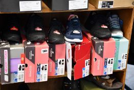 Six pairs of assorted as new Skechers footwear.