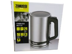 Four new silver 1.7L 2200W Zanussi cordless digital kettles (ZEK - 1295D).