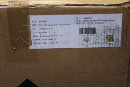 A boxed as new West Elm curved terrace bedside table in antique brass.