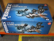 A Ferrex 2000W - 216mm Sliding Mitre Saw.