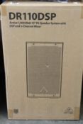 A boxed as new Behringer DR110DSP active 1000w PA speaker system with DSP and 2 channel mixer.