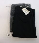 Two pairs of as new Wood Wood Stefan Classic trousers (1 x black, 1 x navy both size 31 - RRP £125
