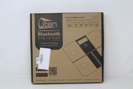 Ten boxed as new Uten Bluetooth Body Fat Scales with 6 colours LCD display (IF1010AR).