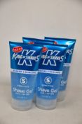 A box of King of Shaves Sensitive shaving gels (150ml).
