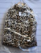 An as new Popski London Leopard Puffa coat (L - RRP £195).
