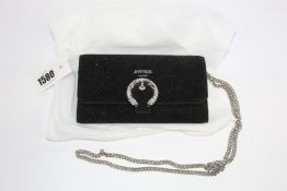 An as new Jimmy Choo wallet with chain in sugar suede and crystal buckle (No tags but item is as