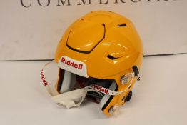 An as new Riddell Speedflex American Football Helmet in deep yellow (L).