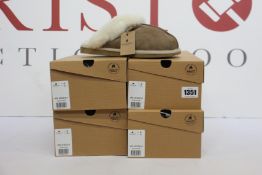 Four pairs of as new Shepherd of Sweden Jessica slippers (All UK 6.5 - RRP £60 each).