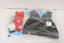 Two as new Salomon Pulse belts (S - RRP £30 each) and two Salomon Active Skin 8 vests (S - RRP £80