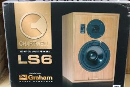 A boxed as new Graham Audio Chartwell LS6 loudspeakers.
