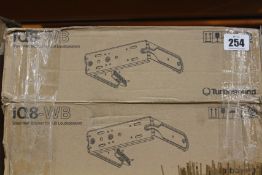 Two boxed as new Turbosound IQ8-WB steel wall brackets for IQ8 speakers.