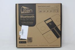 Ten boxed as new Uten Bluetooth Body Fat Scales with 6 colours LCD display (IF1010AR).