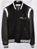 An as new Philipp Plein Signature stripe-trimmed bomber jacket (S - RRP £1,185).