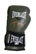A Tyson Fury signed left hand Everlast Powerlock Boxing Glove - Becket Witnessed signed in