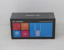 Thirty boxed Comfast wi-fi extenders.