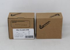 A large quantity of Clamcleat Rope Cleats racing sail line (Port), backplate and rivets (CL241+PR).