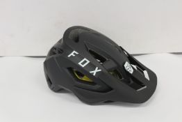 Two boxed as new Fox Racing Speedframe Helmets in black (M, L).