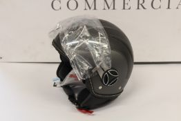A boxed as new MOMO Design Avio-P6 motorbike helmet - anthracite - carbon black (XS).