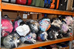 Fourteen bags of pre-owned clothing and related items.