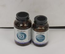 Assorted Viridian supplements to include Vitamin D3 1000IU (90 caps'), Sports Electrolyte Fix (