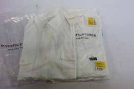 Five as new Majestic Filatures Anya tops white (Sizes; Taille 1, 2 x 2 3, 4).
