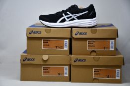 Four pairs of women's as new Asics Patriot 12 trainers (UK 5, 5.5, 6.5, 7).