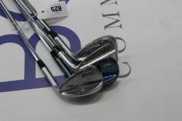 Four pre-owned golf clubs to include; a Callaway Apex MB 6 iron, a Mizuno T20 55/12, two Mizuno