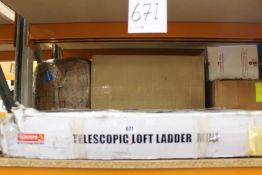 A Telesteps Telescopic Mini Loft Ladder (Item may be incomplete, viewing recommended).