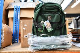 Four as new Cabin Max Lyon flight trolley bags in hunter green.