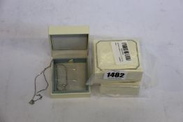 Seven Agvana necklaces for women, 925 sterling silver necklace with cubic zirconia CZ double heart