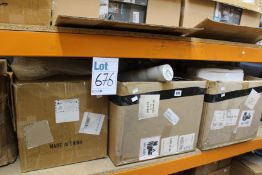 One shelf of miscellaneous items to include LSQ 001 Dust Collectors, X5 Sport Headsets and