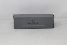 Twenty boxed as new Kitchboom 24-piece Essential Luxury cutlery sets (Colour: silver).