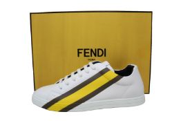A pair of as new Fendi Logo Stripe Tennis trainers (Size 7).