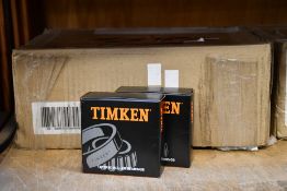 Eighteen boxed as new Timken 33109 45mm Bore Metric Tapered Roller Bearings.