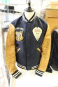 An as new Ralph Lauren Falcons leather sleeved varsity jacket (L - RRP £600).