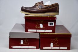 Three pairs of Mobydick Windward shoes (Size 40) (RRP £60 each).