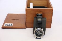 A men's as new Ingersoll The New Haven automatic watch with black dial and black leather strap