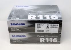 Two boxed as new Samsung MLT-R116 Imaging Units (P/N: SV134A) (Packaging sealed).