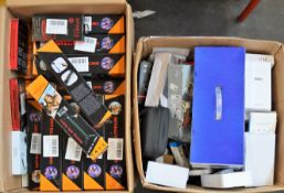 COLLECTION ONLY: Two boxes of assorted as new electronics and related items.