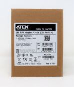 Ten boxed as new Aten USB VGA KVM Adapter Cables (M/N: KA7970).