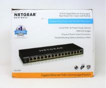 A boxed as new Netgear GS316PP 16-Port Unmanaged PoE Gigabit Ethernet Switch (M/N: GS316PP-
