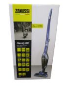 A new Zanussi Blue Handy Go 2 in 1, 95W, 0.55L rechargeable cordless vacuum cleaner (ZANDX75).