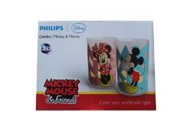 Four boxes of six Phillips LED candle lights; Mickey & Minnie.
