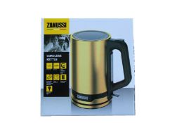 Six new Yellow Zanussi 1.7L, 2200W cordless kettles (ZEK - 1240).