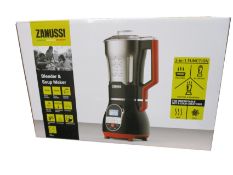 A new Zanussi red blender & soup maker 3 in 1 functions (ZSB - 810).