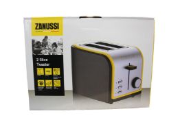 Six new Zanussi yellow 2 slice Toasters (ZST - 6579).