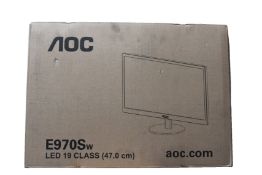 Two new AOC E970w LED 19 class (47.0cm) E970SWN black monitors.