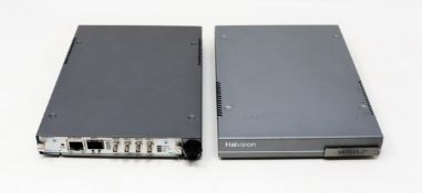Two pre-owned Haivision Makito X4 S-MX4E-SDI4 Video Over IP Encoders, a SFP+10GBASE-T Transceiver,